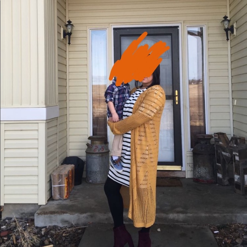 Long mustard cardigan!!